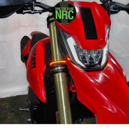 ２０２４年から現行年式モデル ＤＵＣＡＴＩ ＤＵＣＡＴＩ ハイパーモタード６９８モノ　ＲＶＥ用 NRC ニューレイジサイクル LEDフロントターンシグナルキット DUCATI HYPERMOTARD 698 FRONT TURN SIGNALS (2024-PRESENT) (送料無料)
