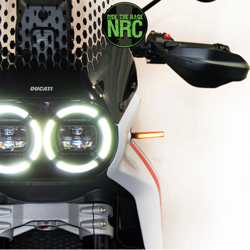 ２０２２年から現行年式モデル ＤＵＣＡＴＩ デザートＸ用 NRC ニューレイジサイクル LEDフロントターンシグナルキット DUCATI DESERTX FRONT TURN SIGNALS (2022 - PRESENT) (送料無料)