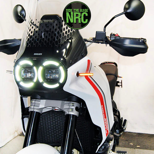 ２０２２年から現行年式モデル ＤＵＣＡＴＩ デザートＸ用 NRC ニューレイジサイクル LEDフロントターンシグナルキット DUCATI DESERTX FRONT TURN SIGNALS (2022 - PRESENT) (送料無料)