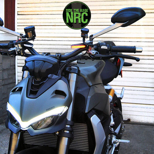 ２０２０年から２０２４年式モデル ＤＵＣＡＴＩ ストリートファイターＶ２用 NRC ニューレイジサイクル LEDフロントターンシグナルキット DUCATI STREETFIGHTER V4 | V2 FRONT TURN SIGNALS (2020 -2024) (送料無料)
