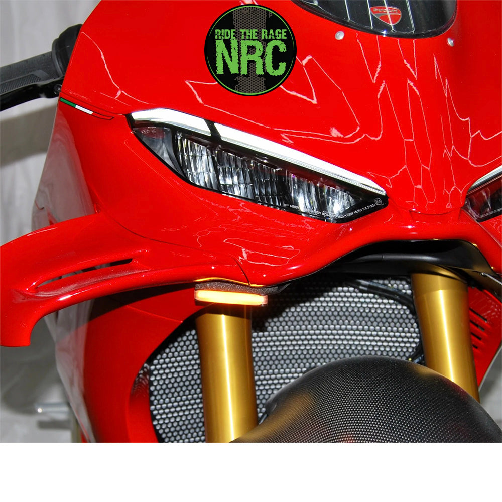 ２０２５年から現行年式モデル ＤＵＣＡＴＩ パニガーレＶ４用 NRC ニューレイジサイクル LEDフロントターンシグナルキット DUCATI V4 PANIGALE FRONT TURN SIGNALS (2025-PRESENT) (送料無料)