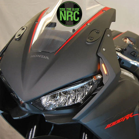 ２０１７年から現行年式モデル ホンダ ＣＢＲ１０００ＲＲ用 NRC ニューレイジサイクル LEDフロントターンシグナルキット (ミラーカバー付き) HONDA CBR 1000RR FRONT SIGNALS (2017 - PRESENT) (送料無料)