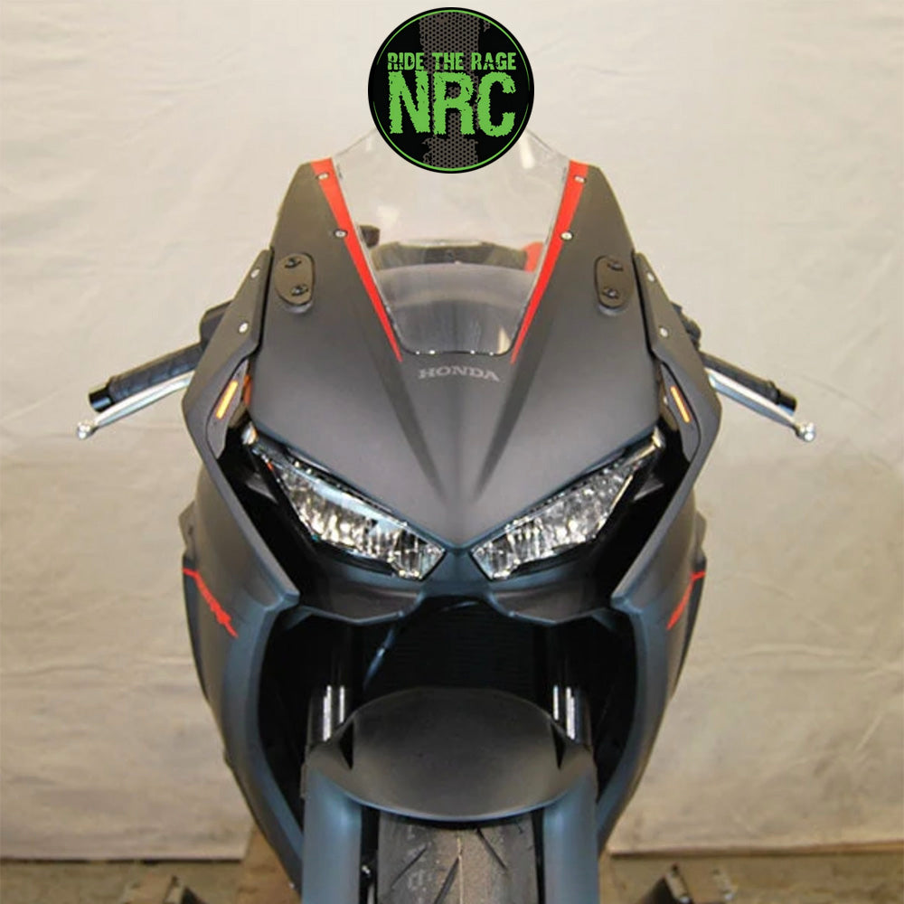 ２０１７年から現行年式モデル ホンダ ＣＢＲ１０００ＲＲ用 NRC ニューレイジサイクル LEDフロントターンシグナルキット (ミラーカバー付き) HONDA CBR 1000RR FRONT SIGNALS (2017 - PRESENT) (送料無料)