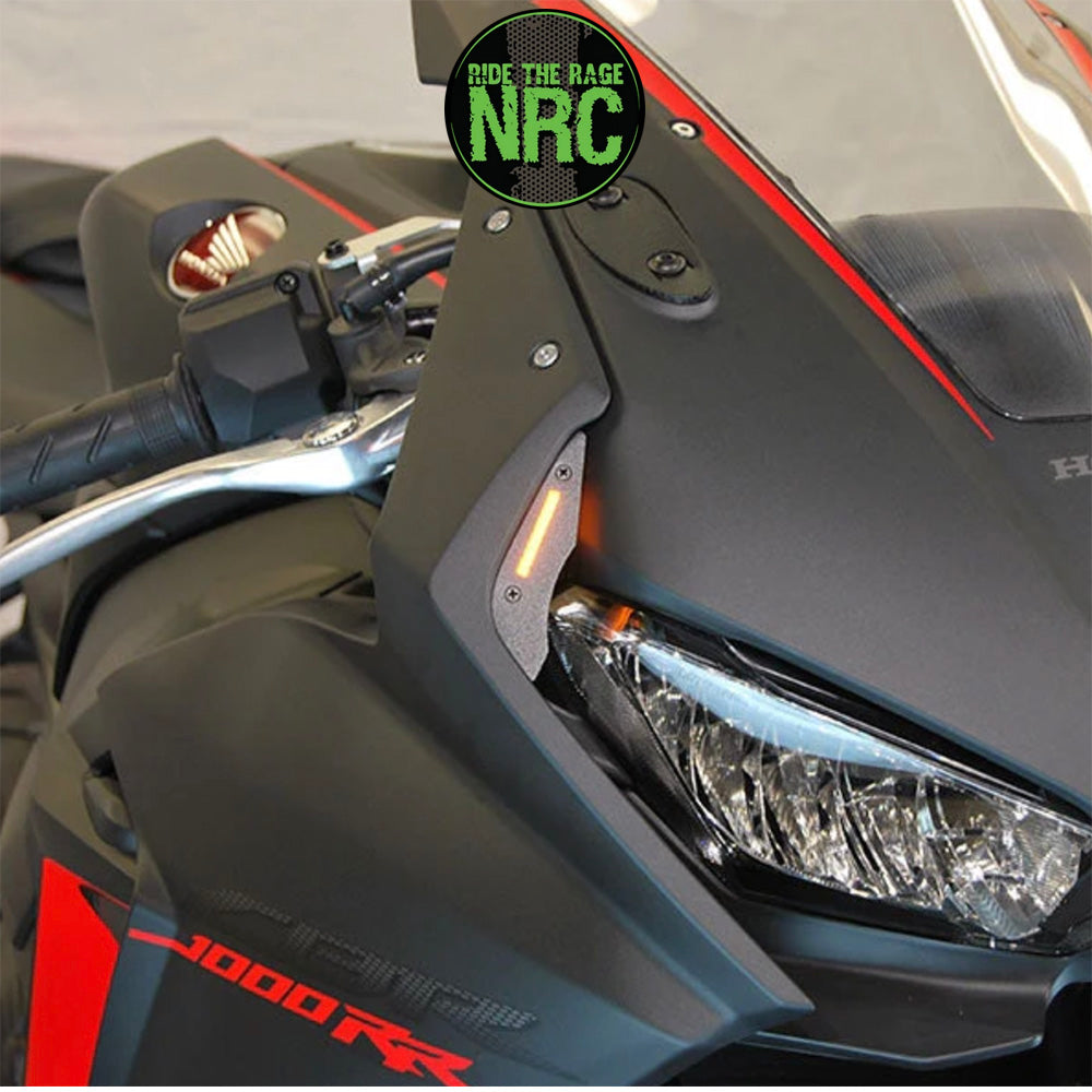 ２０１７年から現行年式モデル ホンダ ＣＢＲ１０００ＲＲ用 NRC ニューレイジサイクル LEDフロントターンシグナルキット (ミラーカバー付き) HONDA CBR 1000RR FRONT SIGNALS (2017 - PRESENT) (送料無料)