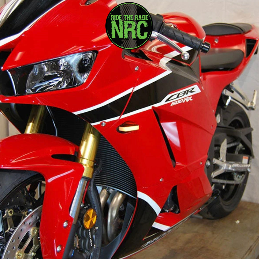 ２０１３年から２０２２年式モデル ホンダ ＣＢＲ６００ＲＲ 用 NRC ニューレイジサイクル LEDフロントターンシグナルキット (ミラーカバー付き) HONDA CBR 600RR FRONT SIGNALS (2013-2022) (送料無料)
