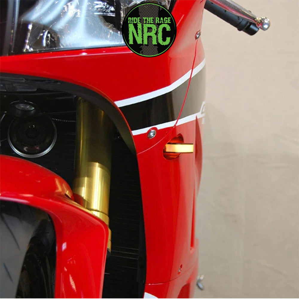 ２０１３年から２０２２年式モデル ホンダ ＣＢＲ６００ＲＲ 用 NRC ニューレイジサイクル LEDフロントターンシグナルキット (ミラーカバー付き) HONDA CBR 600RR FRONT SIGNALS (2013-2022) (送料無料)