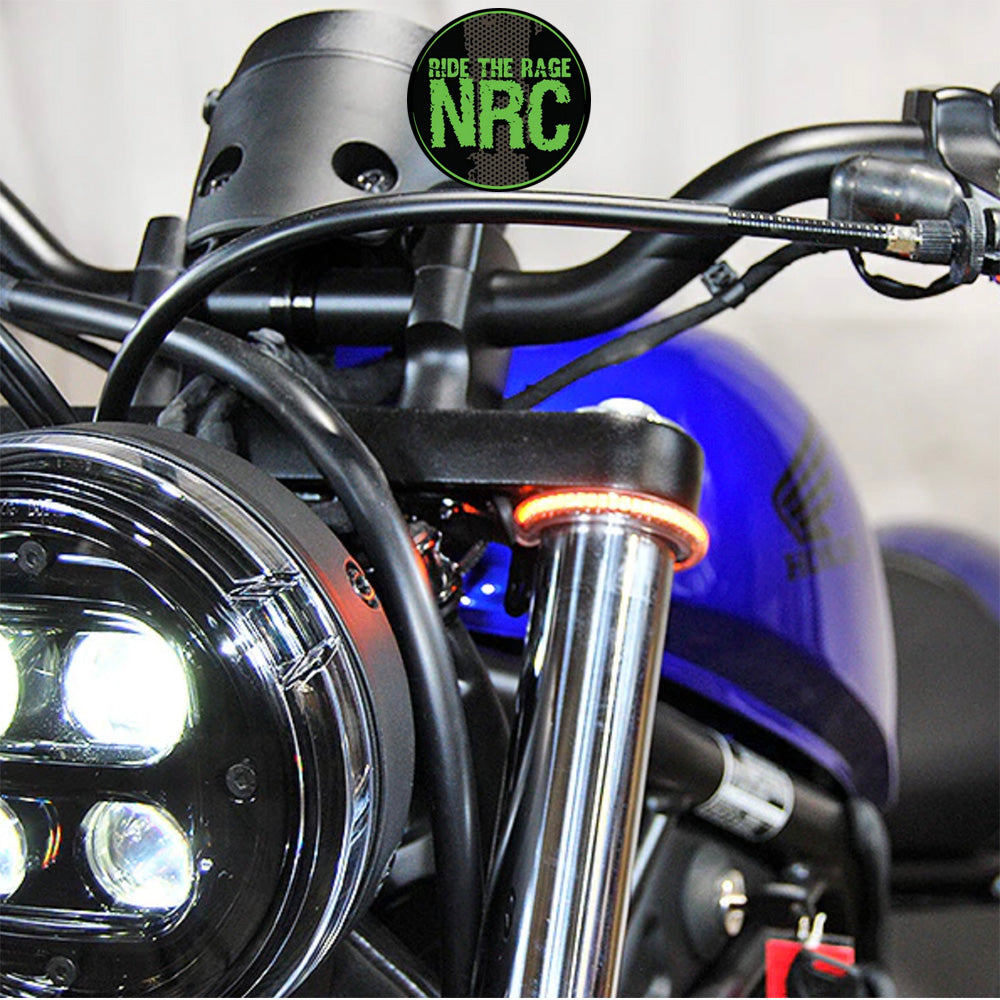 ２０１７年から現行年式モデル ホンダ レブル５００  用 NRC ニューレイジサイクル LEDフロントターンシグナルキット HONDA REBEL 500 FRONT TURN SIGNALS (2017-PRESENT) (送料無料)