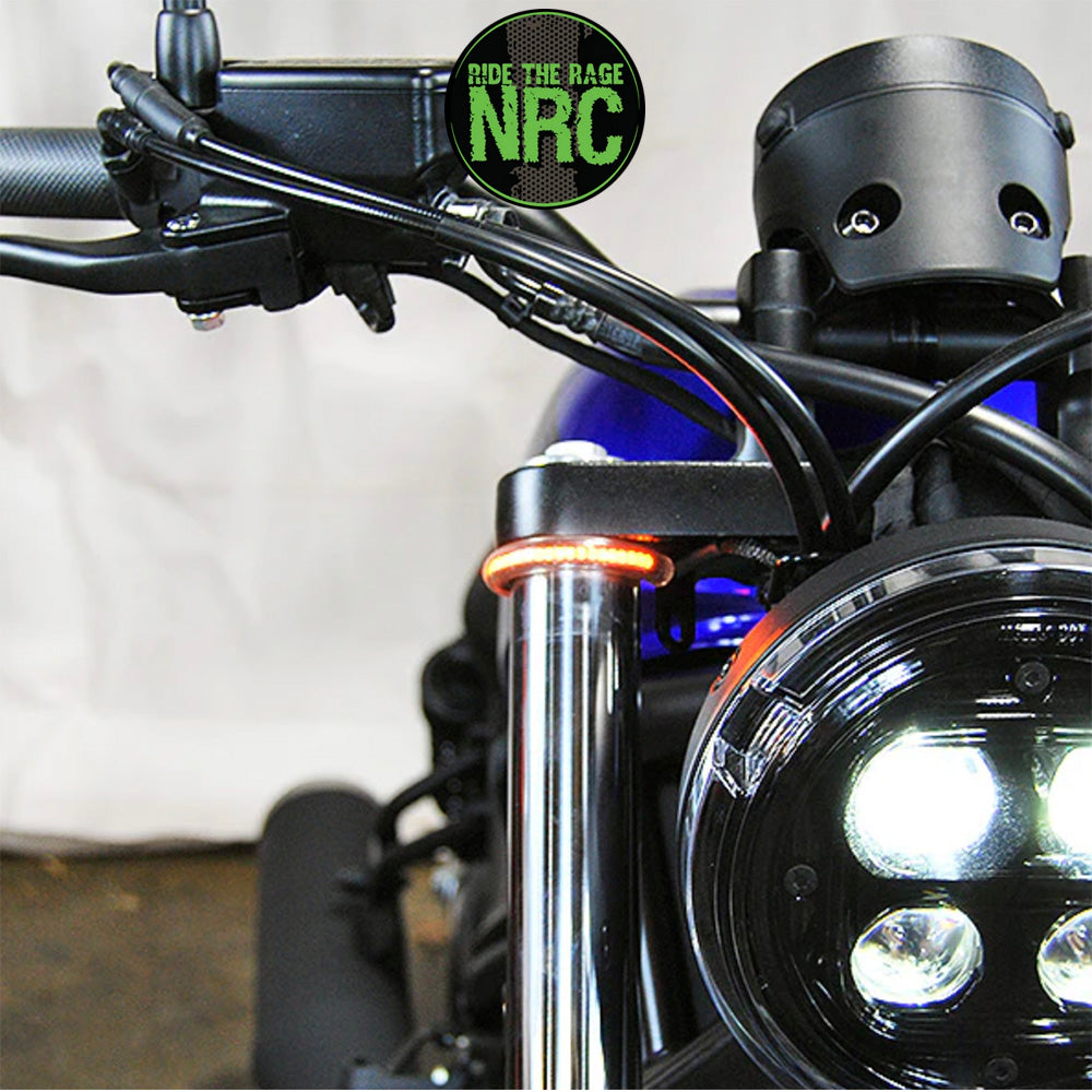 ２０１７年から現行年式モデル ホンダ レブル５００  用 NRC ニューレイジサイクル LEDフロントターンシグナルキット HONDA REBEL 500 FRONT TURN SIGNALS (2017-PRESENT) (送料無料)
