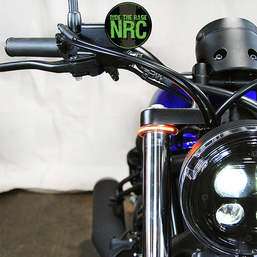 ２０１７年から現行年式モデル ホンダ レブル５００  用 NRC ニューレイジサイクル LEDフロントターンシグナルキット HONDA REBEL 500 FRONT TURN SIGNALS (2017-PRESENT) (送料無料)