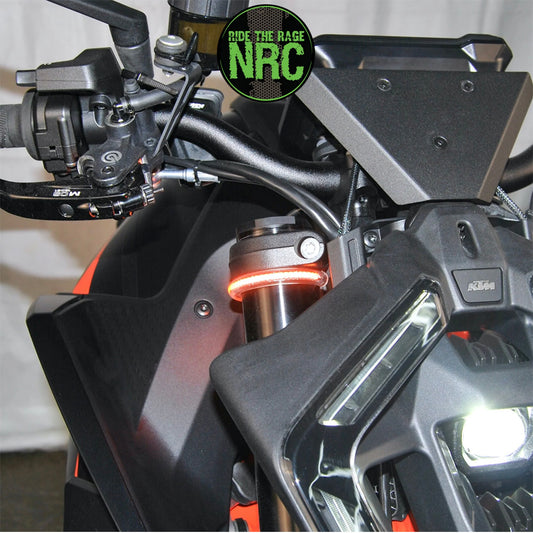 ２０２４年から現行年式モデル ＫＴＭ　１３９０スーパーデュークＲエボ用 NRC ニューレイジサイクル LEDフロントターンシグナルキット KTM 1390 SUPER DUKE FRONT TURN SIGNALS (2024-PRESENT) (送料無料)