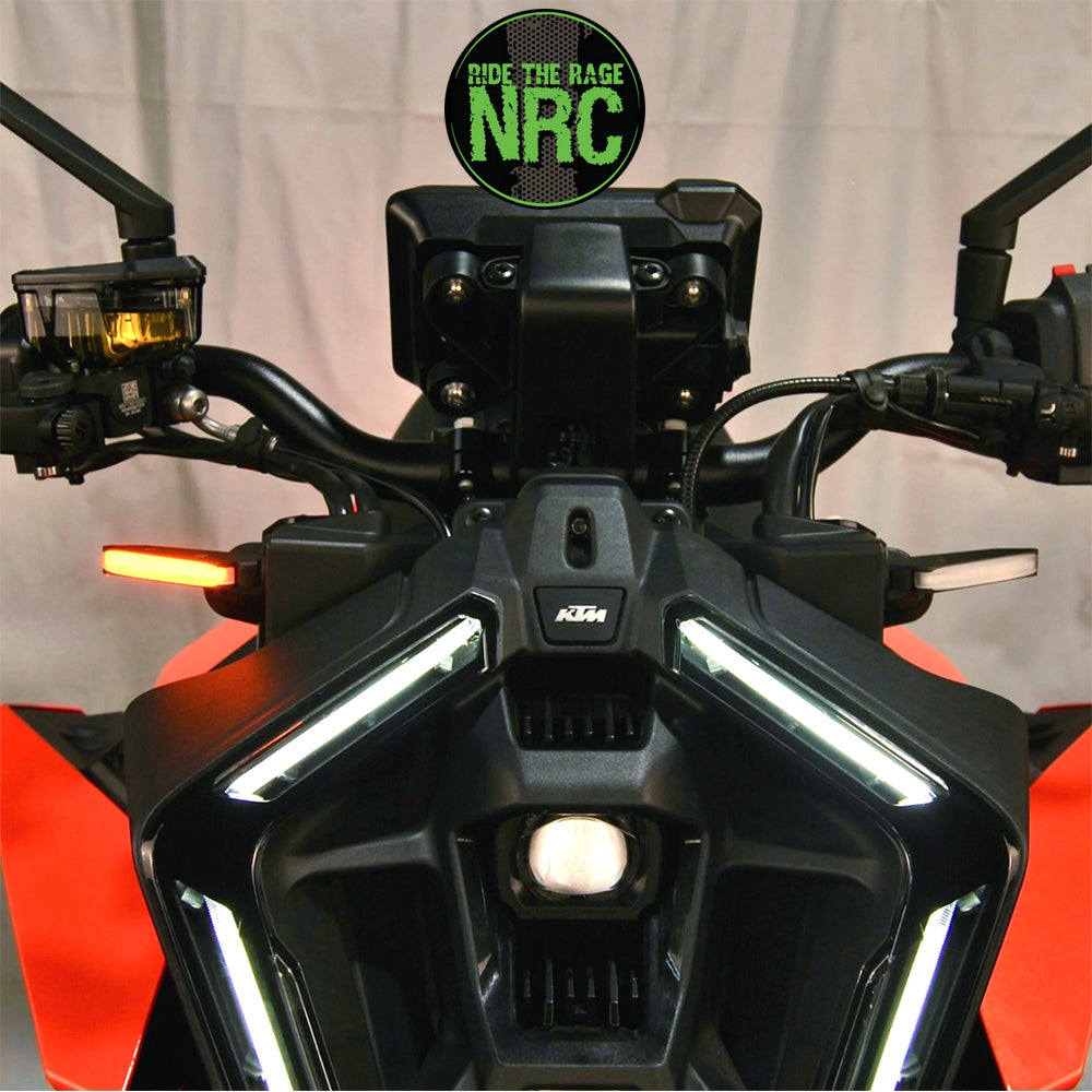 ２０２４年から現行年式モデル ＫＴＭ　９９０デューク用 NRC ニューレイジサイクル LEDフロントターンシグナルキット KTM 990 DUKE FRONT TURN SIGNALS (2024-PRESENT) (送料無料)