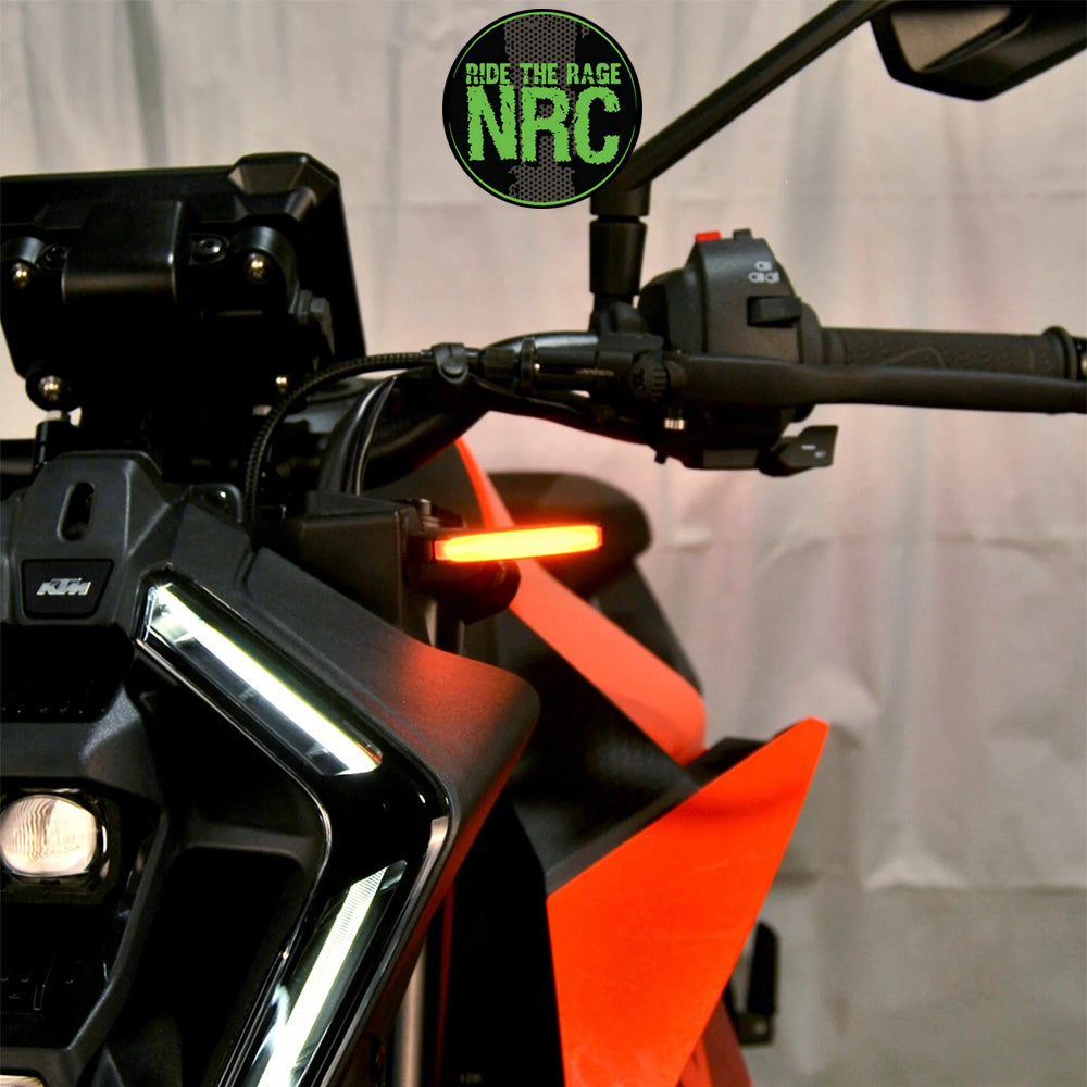 ２０２４年から現行年式モデル ＫＴＭ　９９０デューク用 NRC ニューレイジサイクル LEDフロントターンシグナルキット KTM 990 DUKE FRONT TURN SIGNALS (2024-PRESENT) (送料無料)