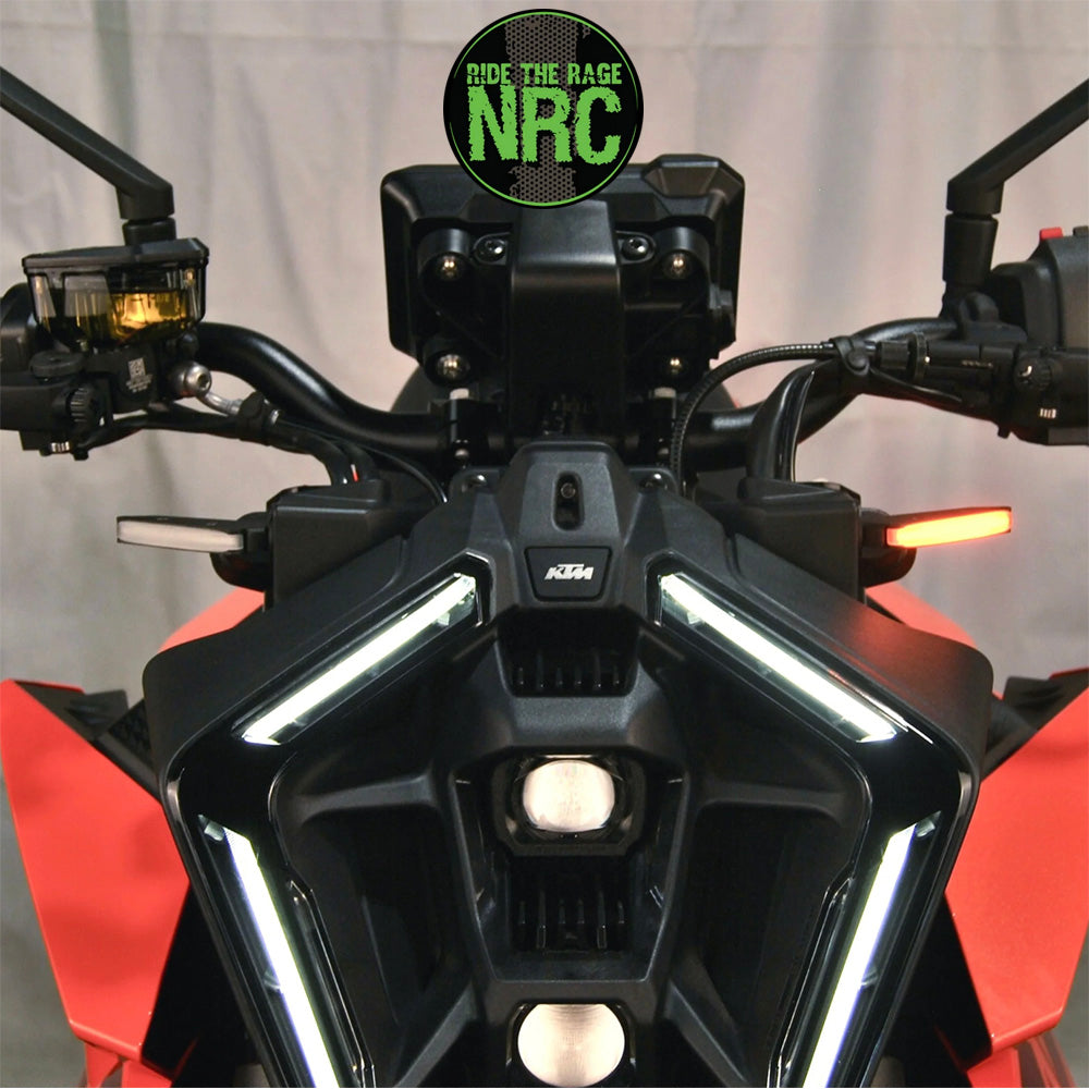 ２０２４年から現行年式モデル ＫＴＭ　９９０デューク用 NRC ニューレイジサイクル LEDフロントターンシグナルキット KTM 990 DUKE FRONT TURN SIGNALS (2024-PRESENT) (送料無料)