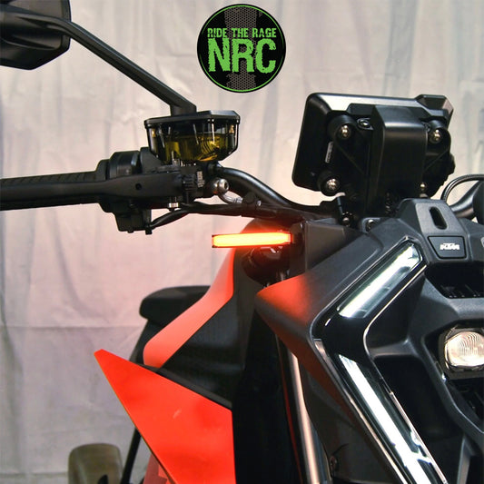 ２０２４年から現行年式モデル ＫＴＭ　９９０デューク用 NRC ニューレイジサイクル LEDフロントターンシグナルキット KTM 990 DUKE FRONT TURN SIGNALS (2024-PRESENT) (送料無料)