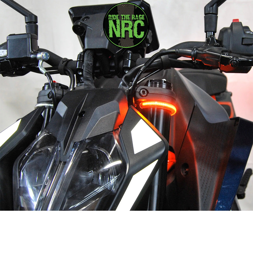 ２０２４年から現行年式モデル ＫＴＭ　３９０デューク用 NRC ニューレイジサイクル LEDフロントターンシグナルキット KTM 390 DUKE FRONT TURN SIGNALS (2024 - PRESENT) (送料無料)