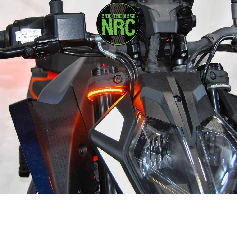 ２０２４年から現行年式モデル ＫＴＭ　３９０デューク用 NRC ニューレイジサイクル LEDフロントターンシグナルキット KTM 390 DUKE FRONT TURN SIGNALS (2024 - PRESENT) (送料無料)