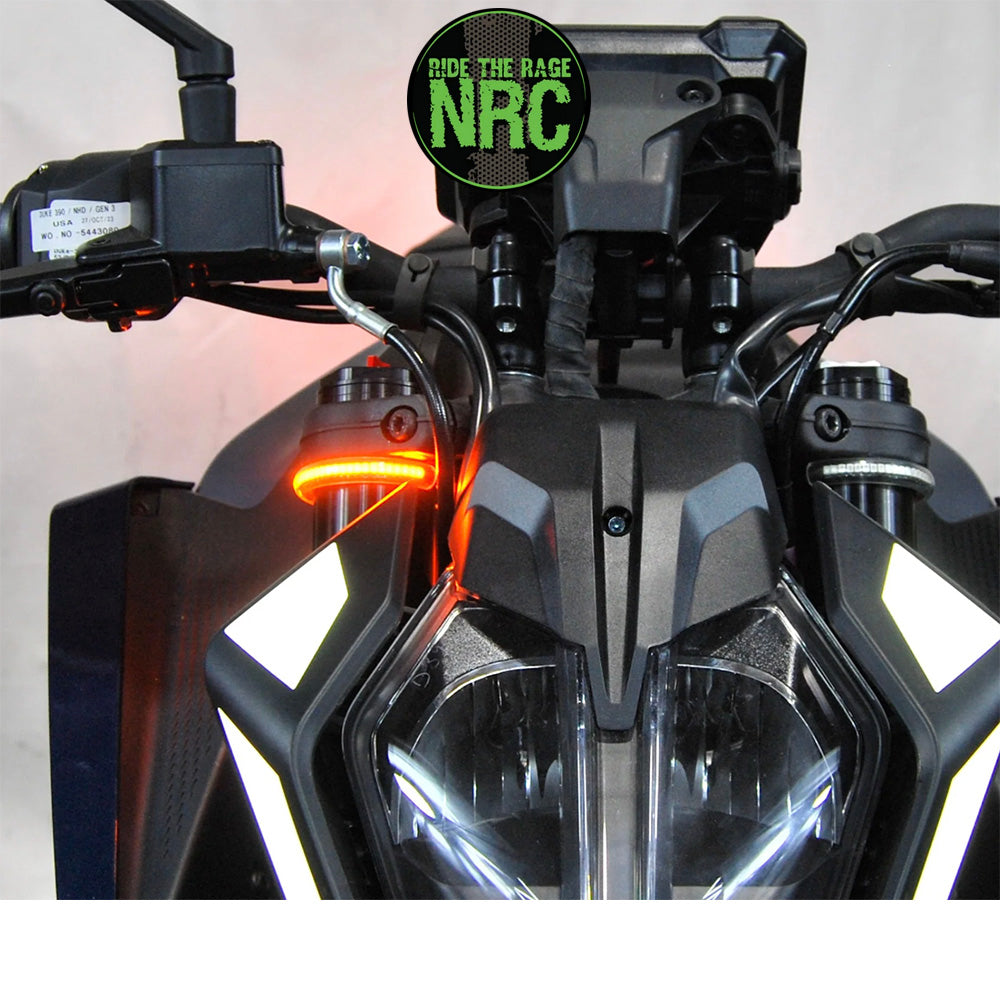 ２０２４年から現行年式モデル ＫＴＭ　３９０デューク用 NRC ニューレイジサイクル LEDフロントターンシグナルキット KTM 390 DUKE FRONT TURN SIGNALS (2024 - PRESENT) (送料無料)