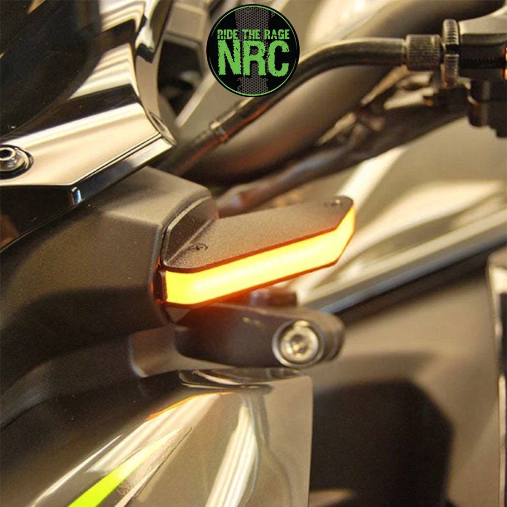 ２０２０年から現行年式モデル カワサキ Ｚ９００用 NRC ニューレイジサイクル LEDフロントターンシグナルキット KAWASAKI Z900 FRONT TURN SIGNALS (2017 - 2024) (送料無料)