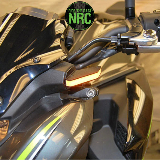 ２０２０年から現行年式モデル カワサキ Ｚ９００用 NRC ニューレイジサイクル LEDフロントターンシグナルキット KAWASAKI Z900 FRONT TURN SIGNALS (2017 - 2024) (送料無料)