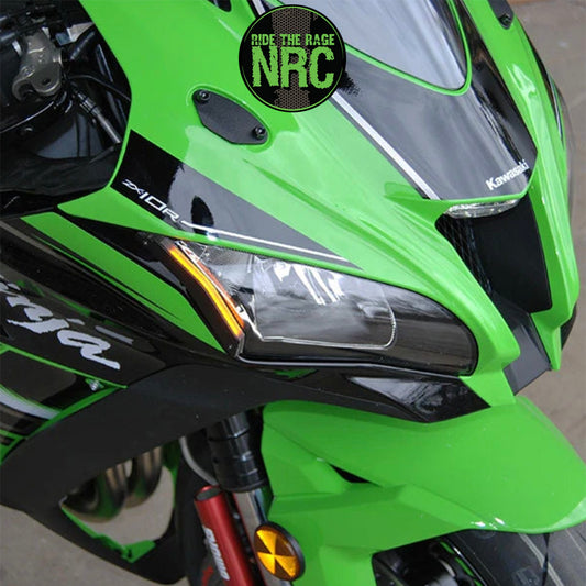 ２０１６年から２０２０年式モデル カワサキ Ｎｉｎｊａ　ＺＸ－１０Ｒ用 NRC ニューレイジサイクル LEDフロントターンシグナルキット KAWASAKI ZX-10R FRONT LED TURN SIGNALS (2016 - 2020) (送料無料)