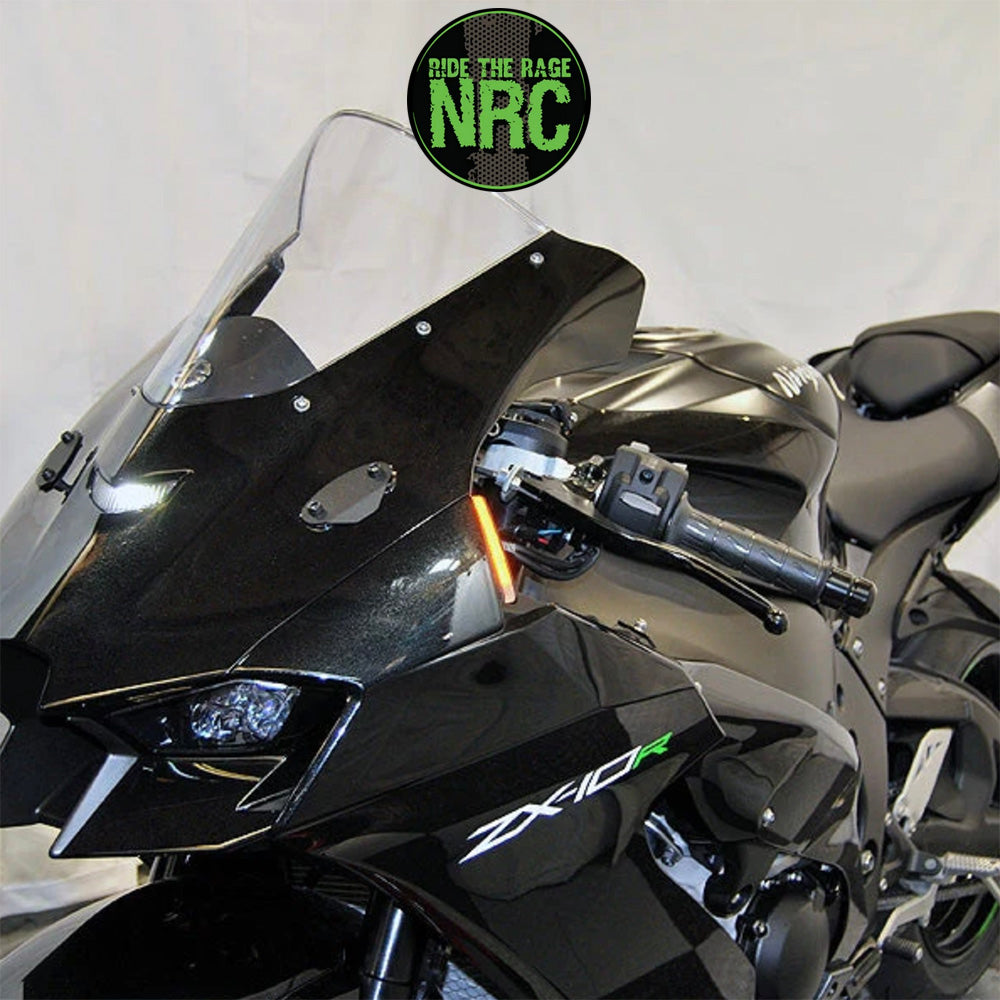 ２０２０年から現行年式モデル カワサキ Ｎｉｎｊａ　ＺＸ－１０Ｒ用 NRC ニューレイジサイクル LEDフロントターンシグナルキット (ミラーカバー付き) KAWASAKI ZX-10R FRONT TURN SIGNALS (2020-PRESENT) (送料無料)