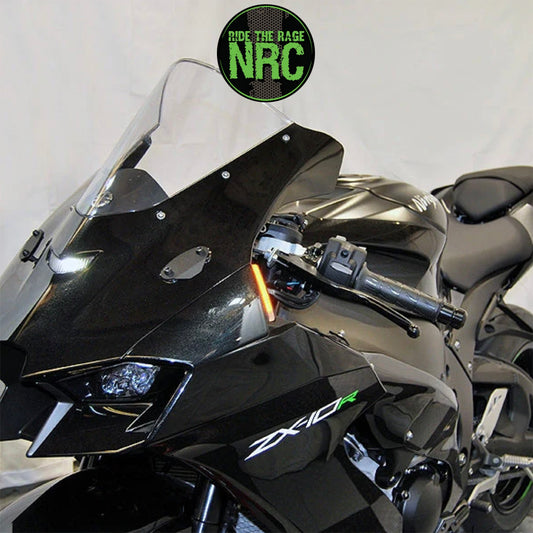 ２０２０年から現行年式モデル カワサキ Ｎｉｎｊａ　ＺＸ－１０Ｒ用 NRC ニューレイジサイクル LEDフロントターンシグナルキット (ミラーカバー付き) KAWASAKI ZX-10R FRONT TURN SIGNALS (2020-PRESENT) (送料無料)