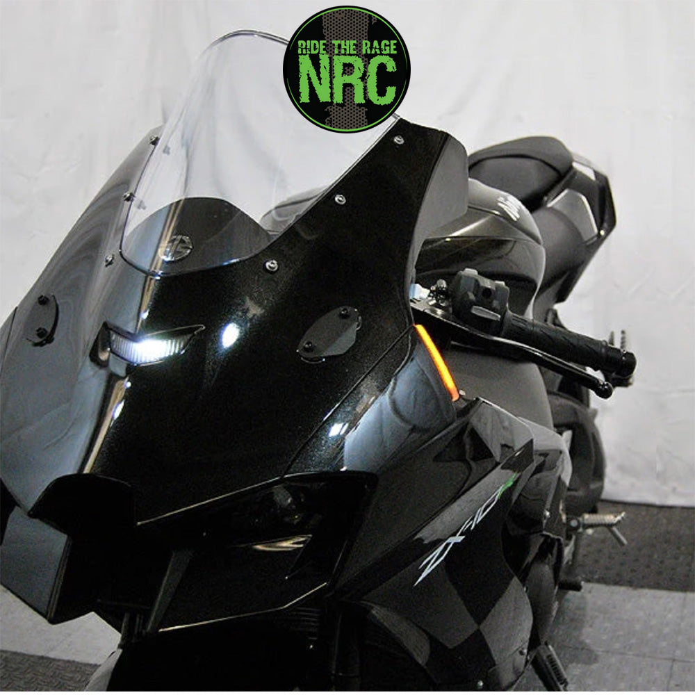 ２０２０年から現行年式モデル カワサキ Ｎｉｎｊａ　ＺＸ－１０Ｒ用 NRC ニューレイジサイクル LEDフロントターンシグナルキット (ミラーカバー付き) KAWASAKI ZX-10R FRONT TURN SIGNALS (2020-PRESENT) (送料無料)
