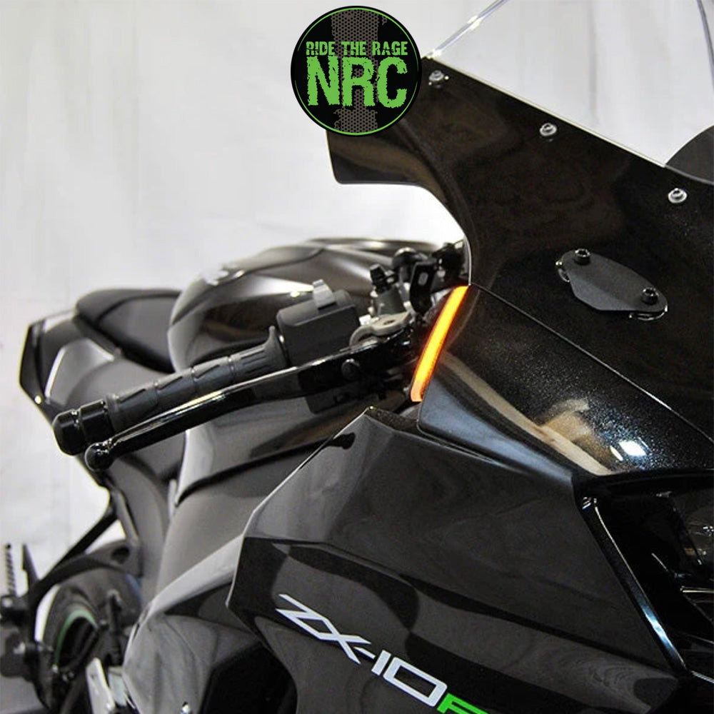 ２０２０年から現行年式モデル カワサキ Ｎｉｎｊａ　ＺＸ－１０Ｒ用 NRC ニューレイジサイクル LEDフロントターンシグナルキット (ミラーカバー付き) KAWASAKI ZX-10R FRONT TURN SIGNALS (2020-PRESENT) (送料無料)