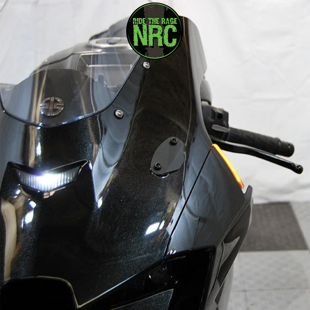 ２０２０年から現行年式モデル カワサキ Ｎｉｎｊａ　ＺＸ－１０Ｒ用 NRC ニューレイジサイクル LEDフロントターンシグナルキット (ミラーカバー付き) KAWASAKI ZX-10R FRONT TURN SIGNALS (2020-PRESENT) (送料無料)