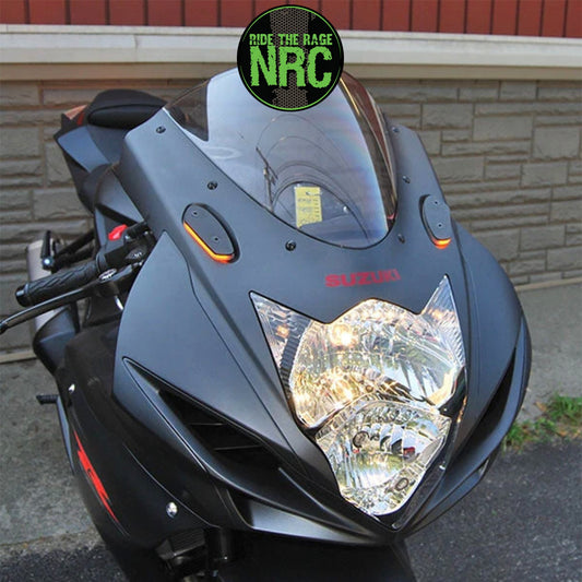 ２００６年から２０１６年式モデル スズキ ＧＳＸ－Ｒ１０００用 NRC ニューレイジサイクル ミラーカバー式 LEDフロントターンシグナルキット SUZUKI GSXR 600/750/1000 MIRROR BLOCK OFF TURN SIGNALS (2006 - 2016/17) (送料無料)