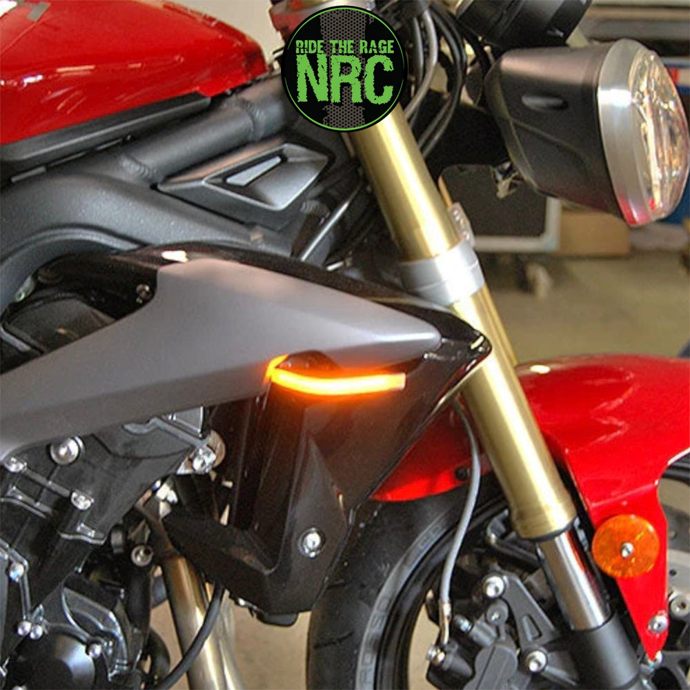２０１３年から２０１７年式モデル ＴＲＩＵＭＰＨ ストリートトリプル 用 NRC ニューレイジサイクル LEDフロントターンシグナルキット TRIUMPH STREET TRIPLE FRONT TURN SIGNALS | 2013-2017 (送料無料)