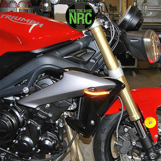 ２０１３年から２０１７年式モデル ＴＲＩＵＭＰＨ ストリートトリプル 用 NRC ニューレイジサイクル LEDフロントターンシグナルキット TRIUMPH STREET TRIPLE FRONT TURN SIGNALS | 2013-2017 (送料無料)