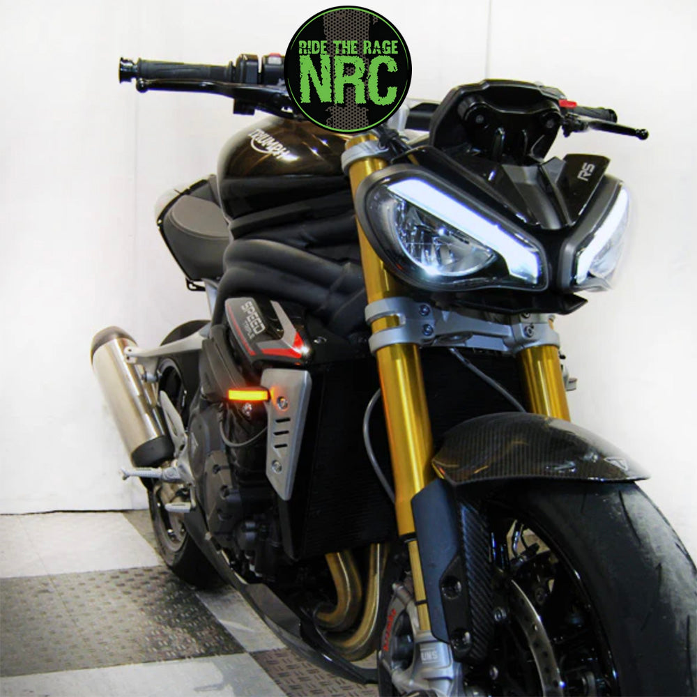 ２０２１年から現行年式モデル ＴＲＩＵＭＰＨ スピードトリプル１２００ＲＳ用 NRC ニューレイジサイクル LEDフロントターンシグナルキット TRIUMPH SPEED TRIPLE RS 1200 FRONT TURN SIGNALS (2021 - PRESENT) (送料無料)