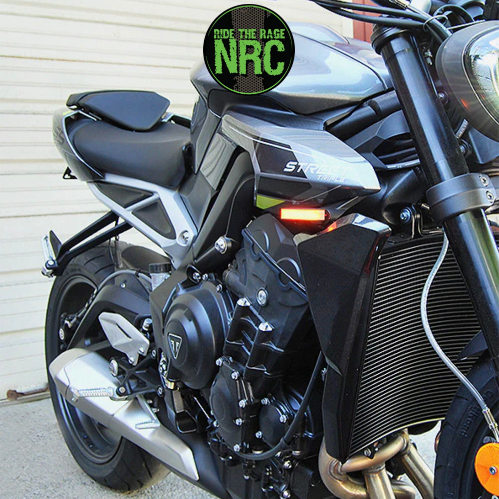 ２０２４年から現行年式モデル ＴＲＩＵＭＰＨ スピードトリプルＲＳ用 NRC ニューレイジサイクル LEDフロントターンシグナルキット TRIUMPH STREET TRIPLE FRONT TURN SIGNALS (2024 - PRESENT) (送料無料)