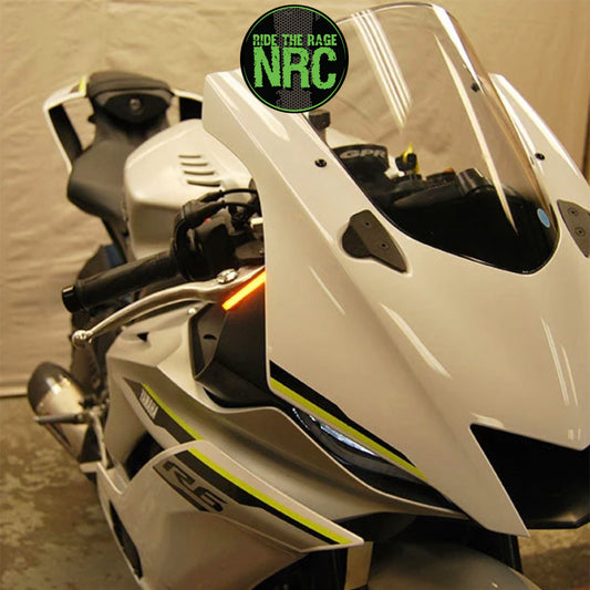 ２０１７年から２０２３年式モデル ヤマハ ＹＺＦ－Ｒ６用 NRC ニューレイジサイクル LEDフロントターンシグナルキット (ミラーブロックオフ付き) YAMAHA R6 FRONT TURN SIGNALS (2017-2023)&nbsp;(送料無料)