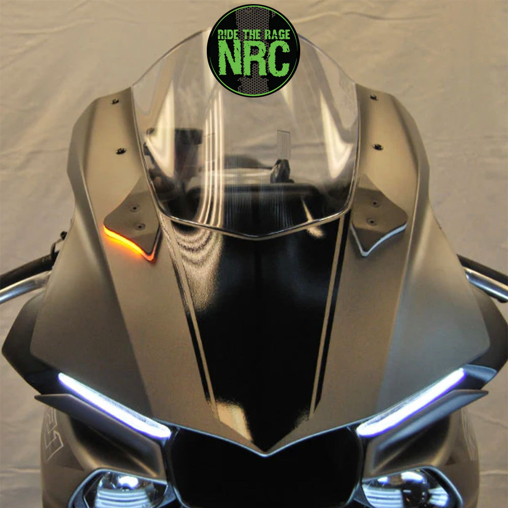 ２０１５年から２０１９年式モデル ヤマハ ＹＺＦ－Ｒ１用 NRC ニューレイジサイクル LEDフロントターンシグナルキット YAMAHA R1 MIRROR BLOCK OFF TURN SIGNALS (2015-2019) (送料無料)