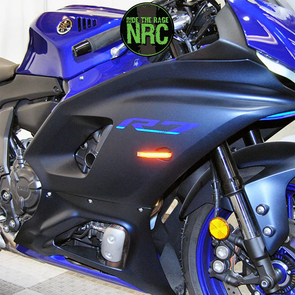 ２０２１年から現行年式モデル ヤマハ ＹＺＦ－Ｒ７用 NRC ニューレイジサイクル LEDフロントターンシグナルキット(ミラーカバー付き) YAMAHA R7 FRONT TURN SIGNALS (2021 - PRESENT) (送料無料)