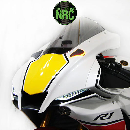 ２０２０年から現行年式モデル ヤマハ ＹＺＦ－Ｒ１用 NRC ニューレイジサイクル LEDフロントターンシグナルキット YAMAHA R1 MIRROR BLOCK OFF TURN SIGNALS (2020-PRESENT) (送料無料)