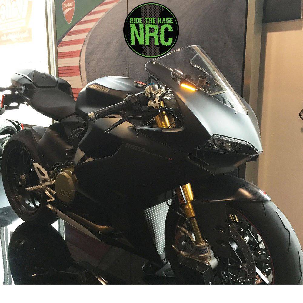 ２０１３年から２０１５年式モデル ＤＵＣＡＴＩ ８９９パニガーレ用 NRC ニューレイジサイクル LEDフロントターンシグナルキット DUCATI 899 PANIGALE MIRROR BLOCK OFF TURN SIGNALS (2013 - 2015) (送料無料)