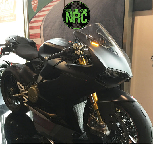 ２０１３年から２０１５年式モデル ＤＵＣＡＴＩ ８９９パニガーレ用 NRC ニューレイジサイクル LEDフロントターンシグナルキット DUCATI 899 PANIGALE MIRROR BLOCK OFF TURN SIGNALS (2013 - 2015) (送料無料)