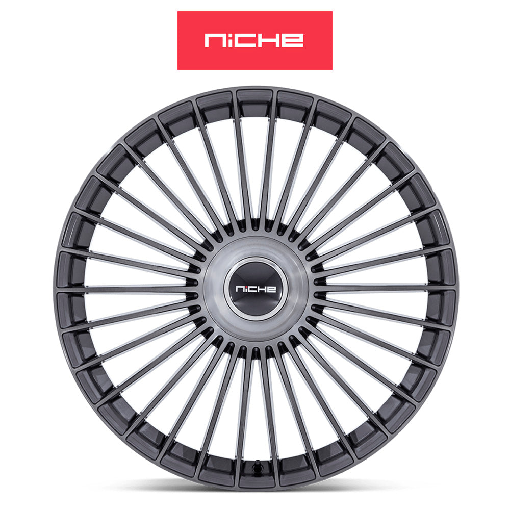テスラモデル３用 ニッチ セリーン 20x9J ET 35 フロント、リア グロスチタンブラッシュド フリーフォームホイール４本セット (消費税、送料込み)