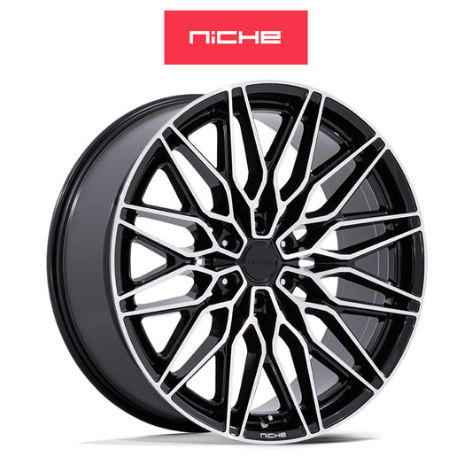 トヨタ ランドクルーザー用  ニッチ カラブリア６ 20x9.5J ET 30 フロント、リア グロスブラック マシンド ホイール４本セット　Niche CALABRIA 6 20X9.5 6X5.5 106 +30 GBLK-M (消費税、送料込み)