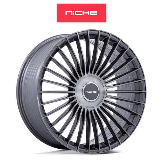 レクサス ＲＸ用 ニッチ セリーン 20x9J ET 35 フロント、リア グロスチタンブラッシュド フリーフォームホイール４本セット Niche SERENE 20X9 5X112/4.5 72 +35 TNM-BRSH (消費税、送料込み)