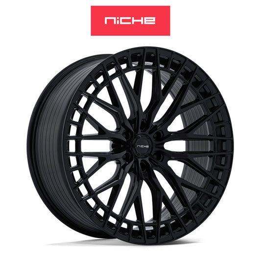 シボレー タホ 用 ニッチ ジェノア 22x10J ET 20 フロント、リア グロスブラック フリーフォームホイール４本セット (消費税、送料込み)
