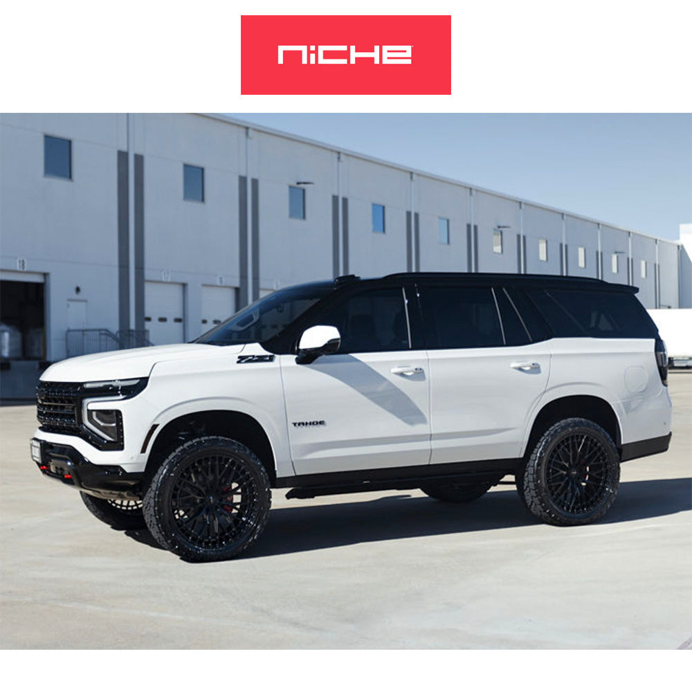 シボレー タホ 用 ニッチ ジェノア 22x10J ET 20 フロント、リア グロスブラック フリーフォームホイール４本セット (消費税、送料込み)
