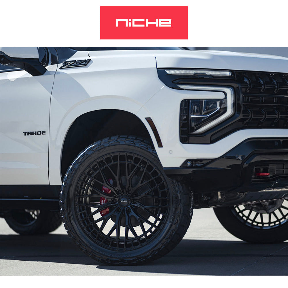 シボレー タホ 用 ニッチ ジェノア 22x10J ET 20 フロント、リア グロスブラック フリーフォームホイール４本セット (消費税、送料込み)