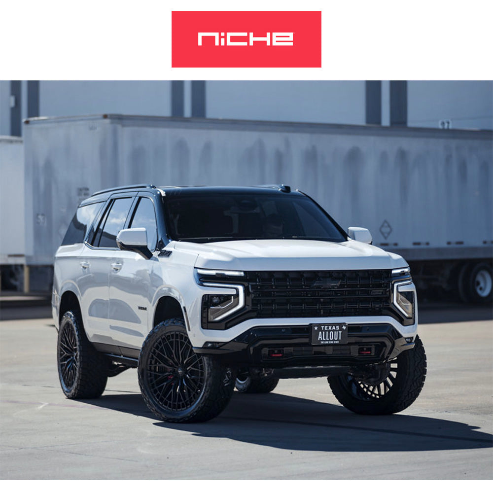 シボレー タホ 用 ニッチ ジェノア 22x10J ET 20 フロント、リア グロスブラック フリーフォームホイール４本セット (消費税、送料込み)
