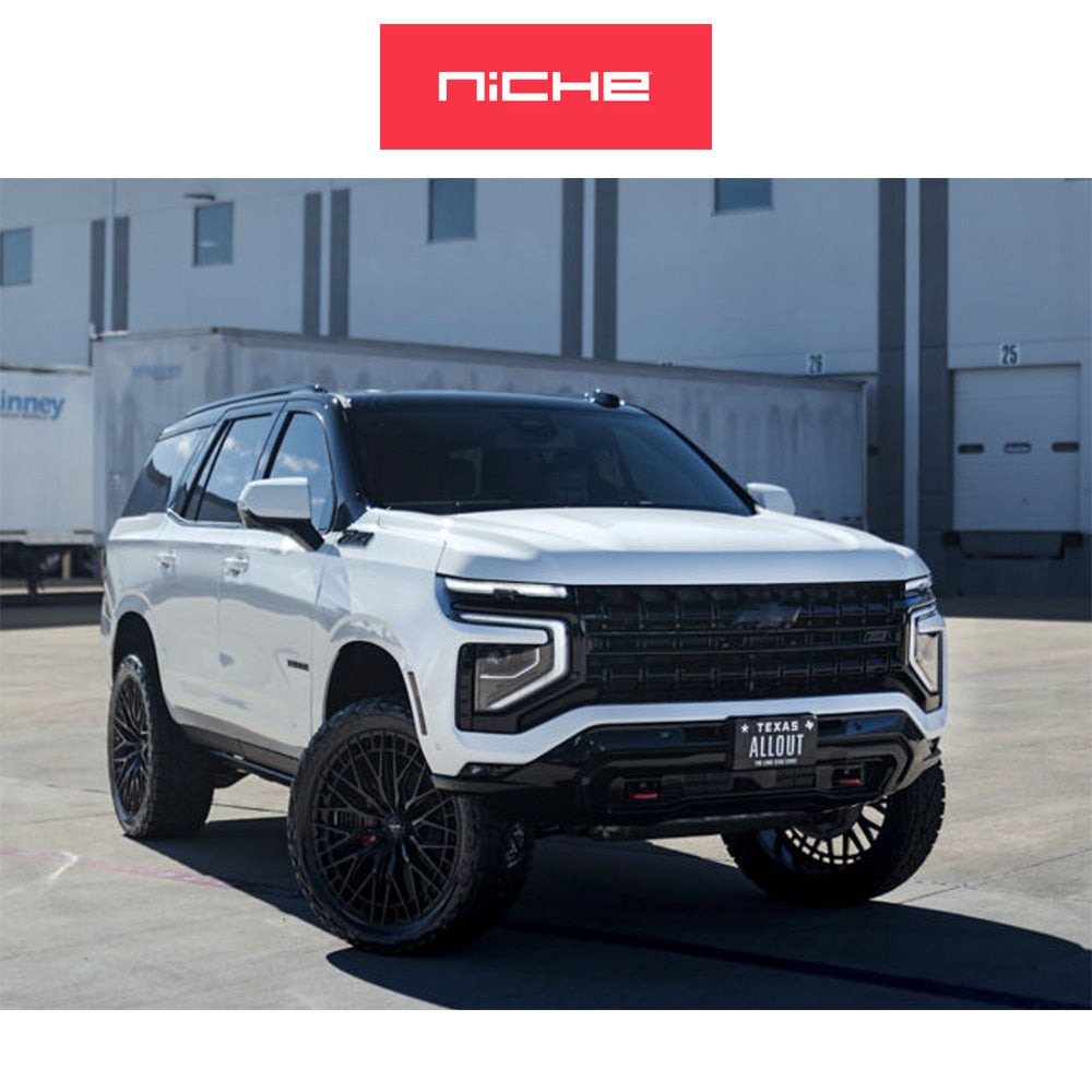 シボレー タホ 用 ニッチ ジェノア 22x10J ET 20 フロント、リア グロスブラック フリーフォームホイール４本セット (消費税、送料込み)