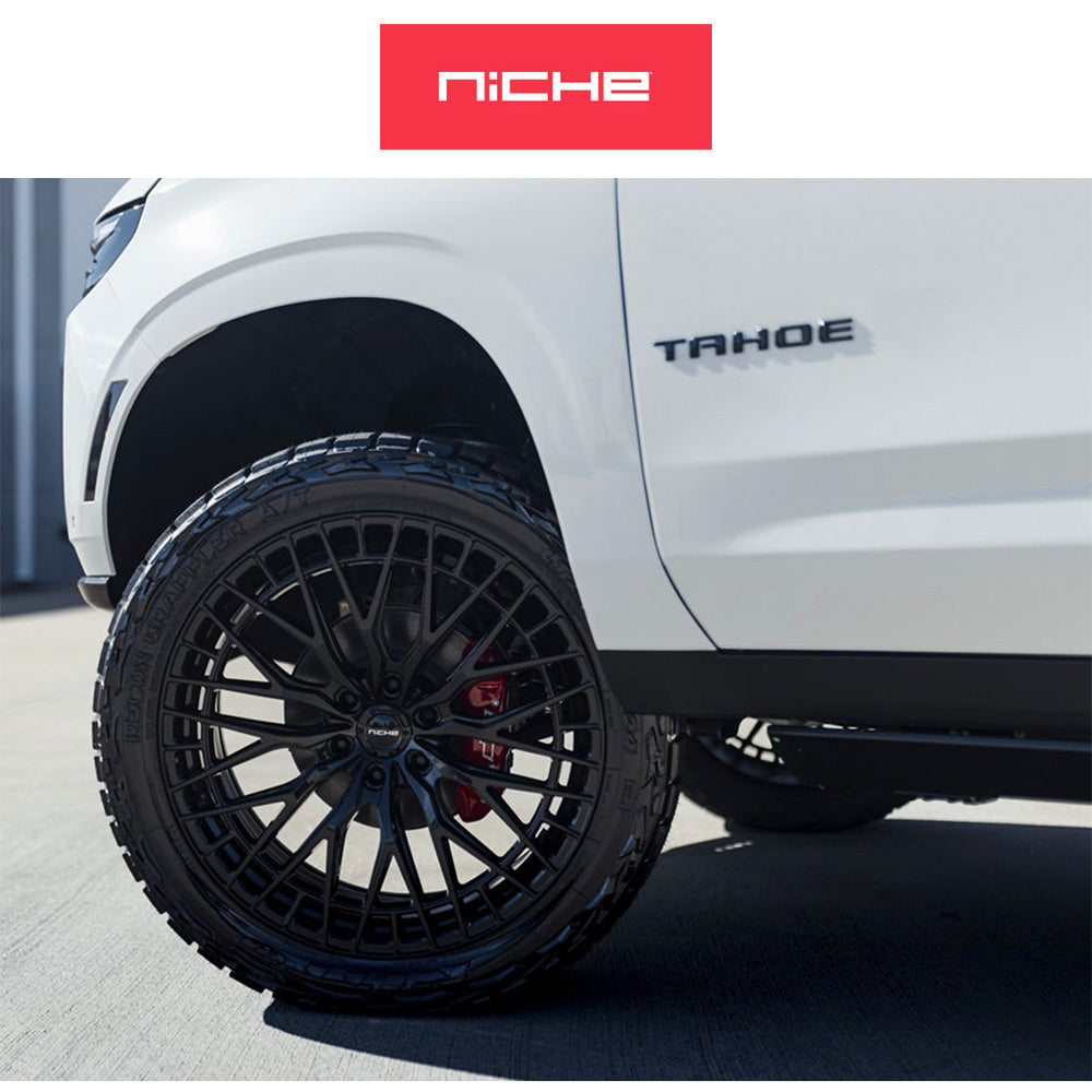 シボレー タホ 用 ニッチ ジェノア 22x10J ET 20 フロント、リア グロスブラック フリーフォームホイール４本セット (消費税、送料込み)