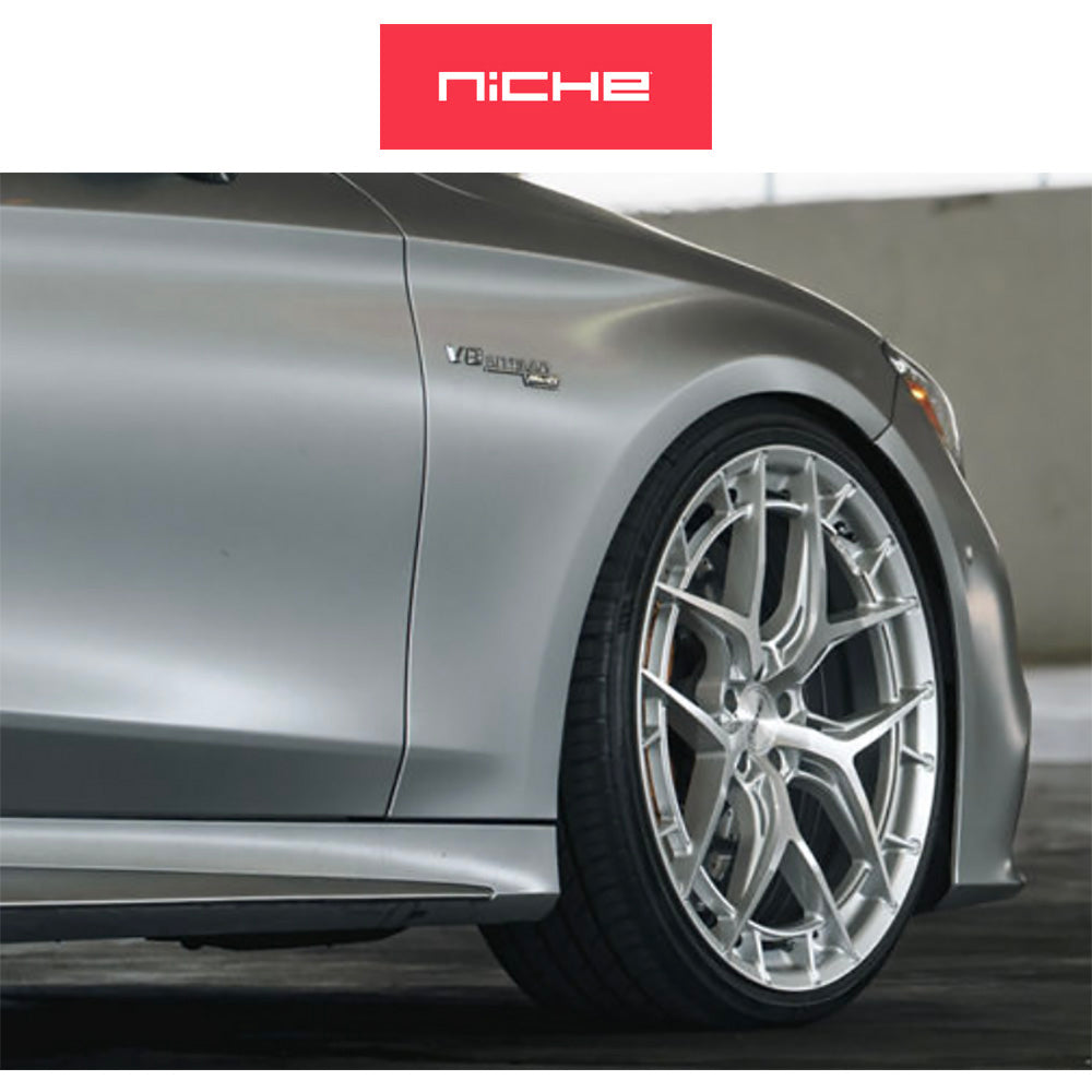 トヨタ GR スープラ用 ニッチ リビエラ 20x9J ET 20 フロント、20x10.5J ET 38 リア グロスシルバーブラッシュドフェイス フリーフォームホイール４本セット (消費税、送料込み)